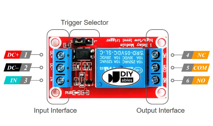 5v single relay module pinout